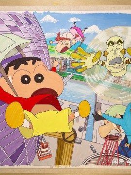 YANGYANG's Crayon Shin-chan Serious Battle! Robot Dad Strikes Back! Hand drawing with marker